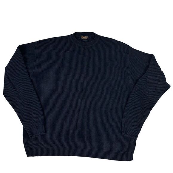 Woolrich Navy Ribbed Cotton Crewneck Sweater size XL - Picture 1 of 7